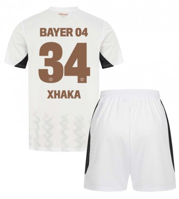 Bayer Leverkusen Granit Xhaka #34 Borta Kläder Barn 2024-25 Kortärmad (+ Korta byxor)